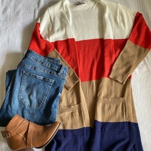 NWOT Ecowish Colorblock Cardigan 🎃